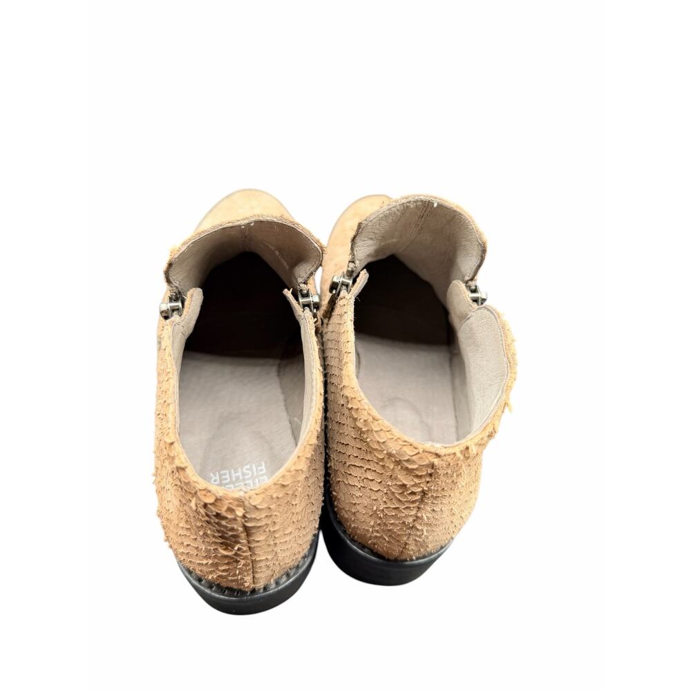 Eileen Fisher Leather Ankle Boots Tan Textured Zip Size 7 - Picture 9 of 13